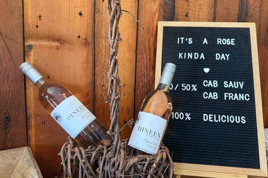 Wine in a basket for tasting