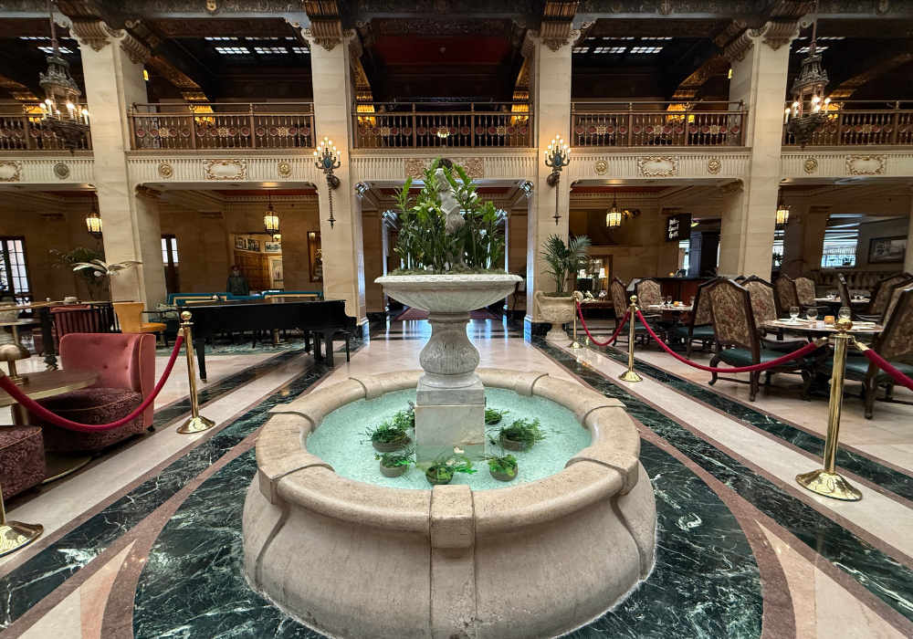 Water foundation in hotel lobby