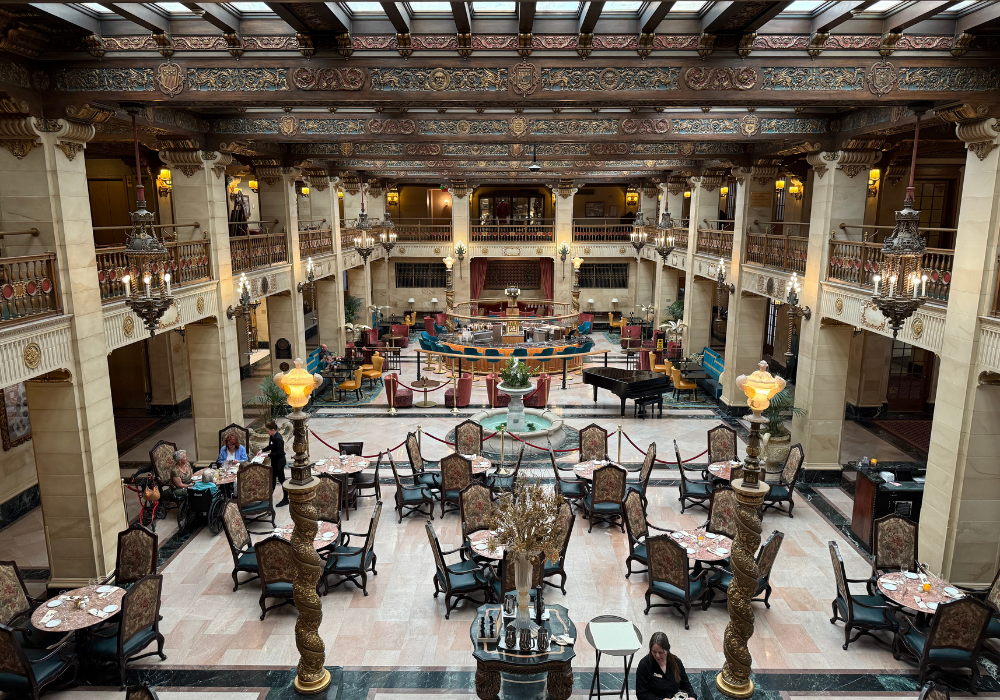 View from above of Davenport lobby