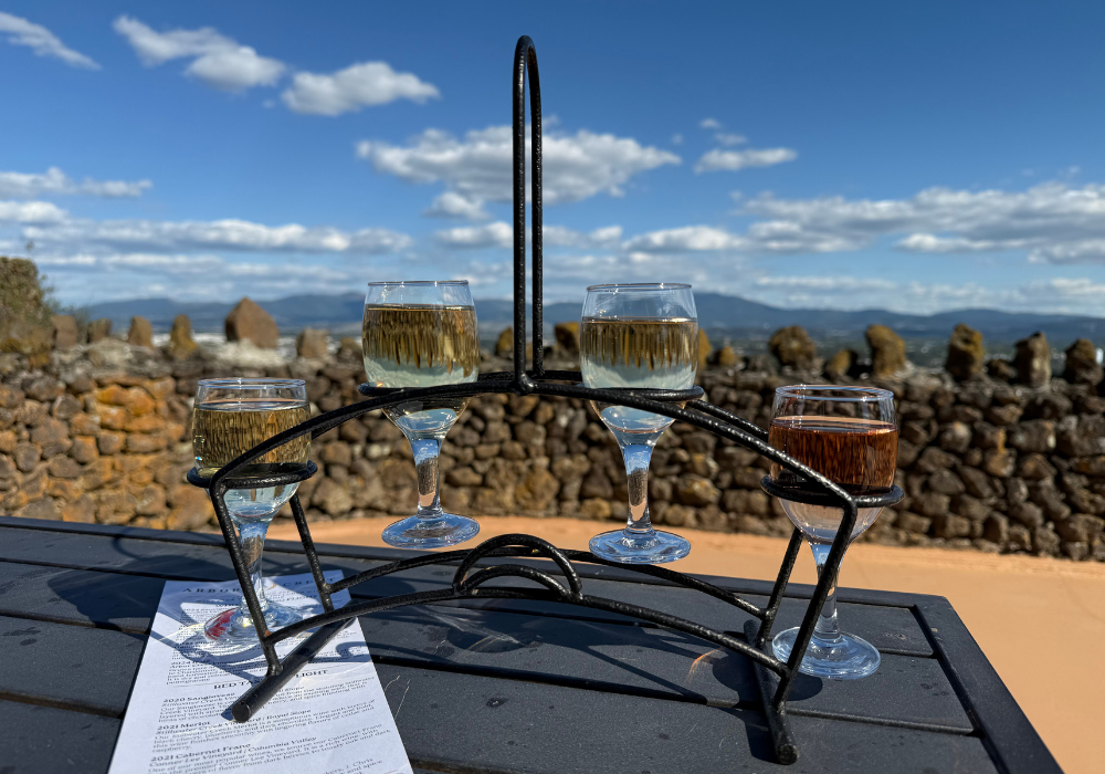 Wine flight with a view