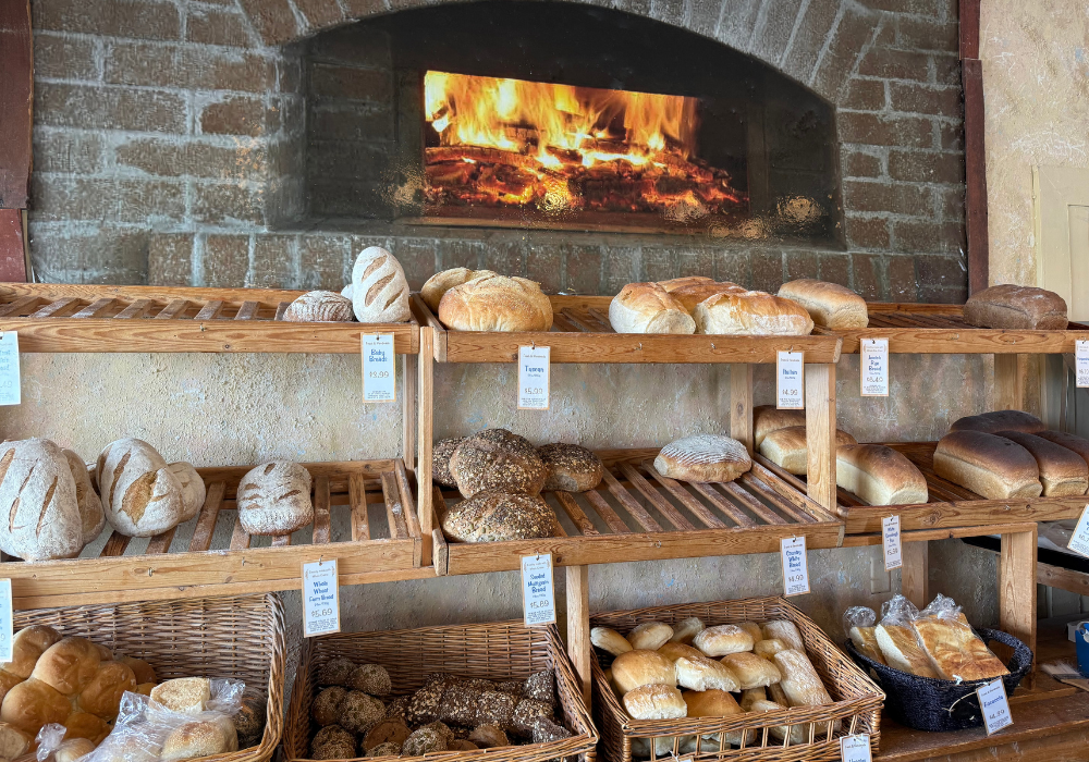 Breads on display in store