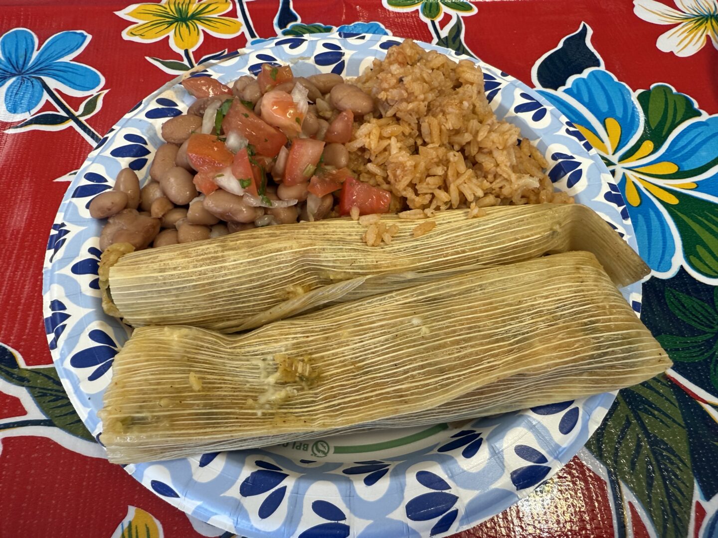 Tamales with beans and rice