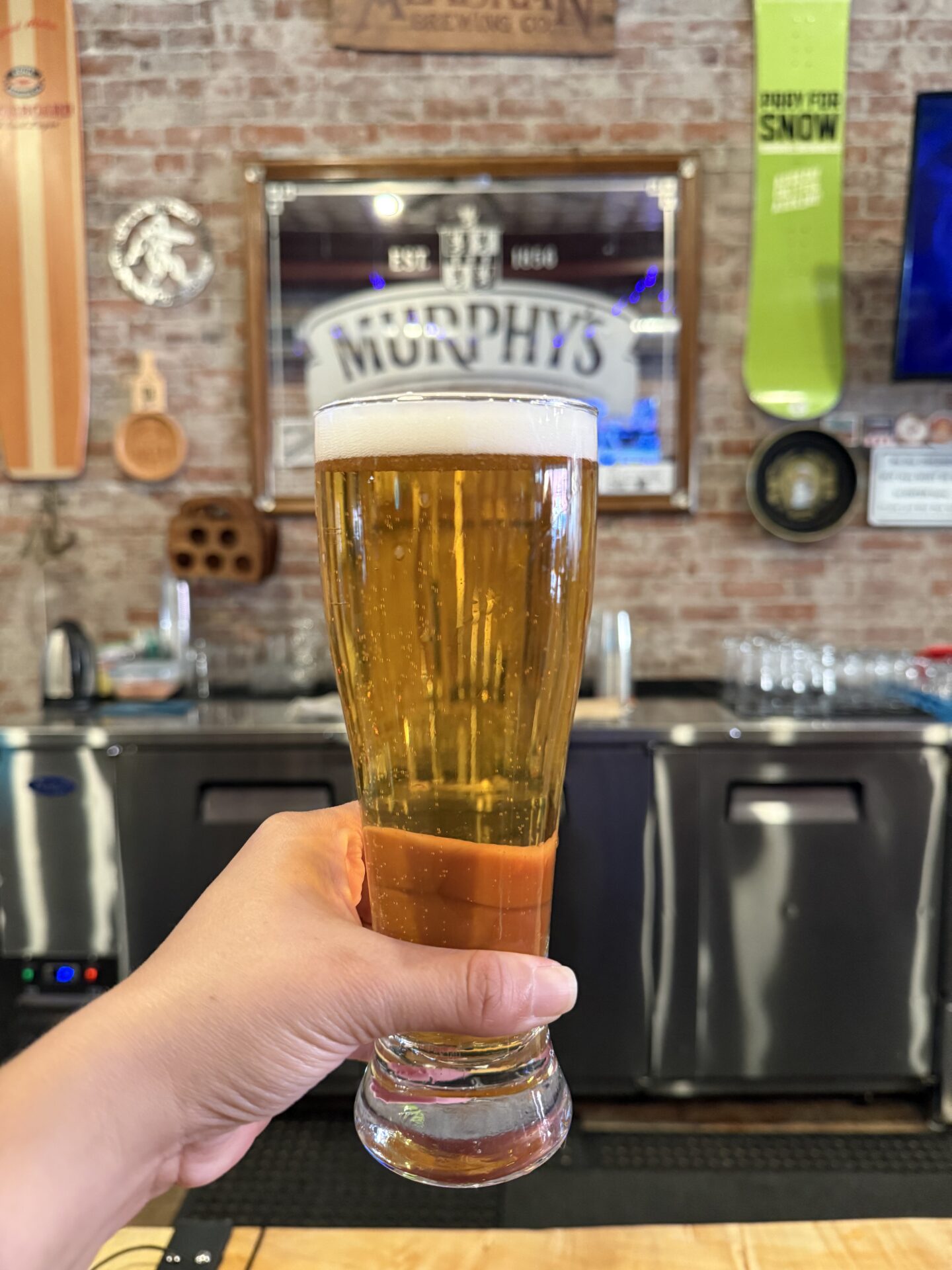 Beer with fizzing bubbles