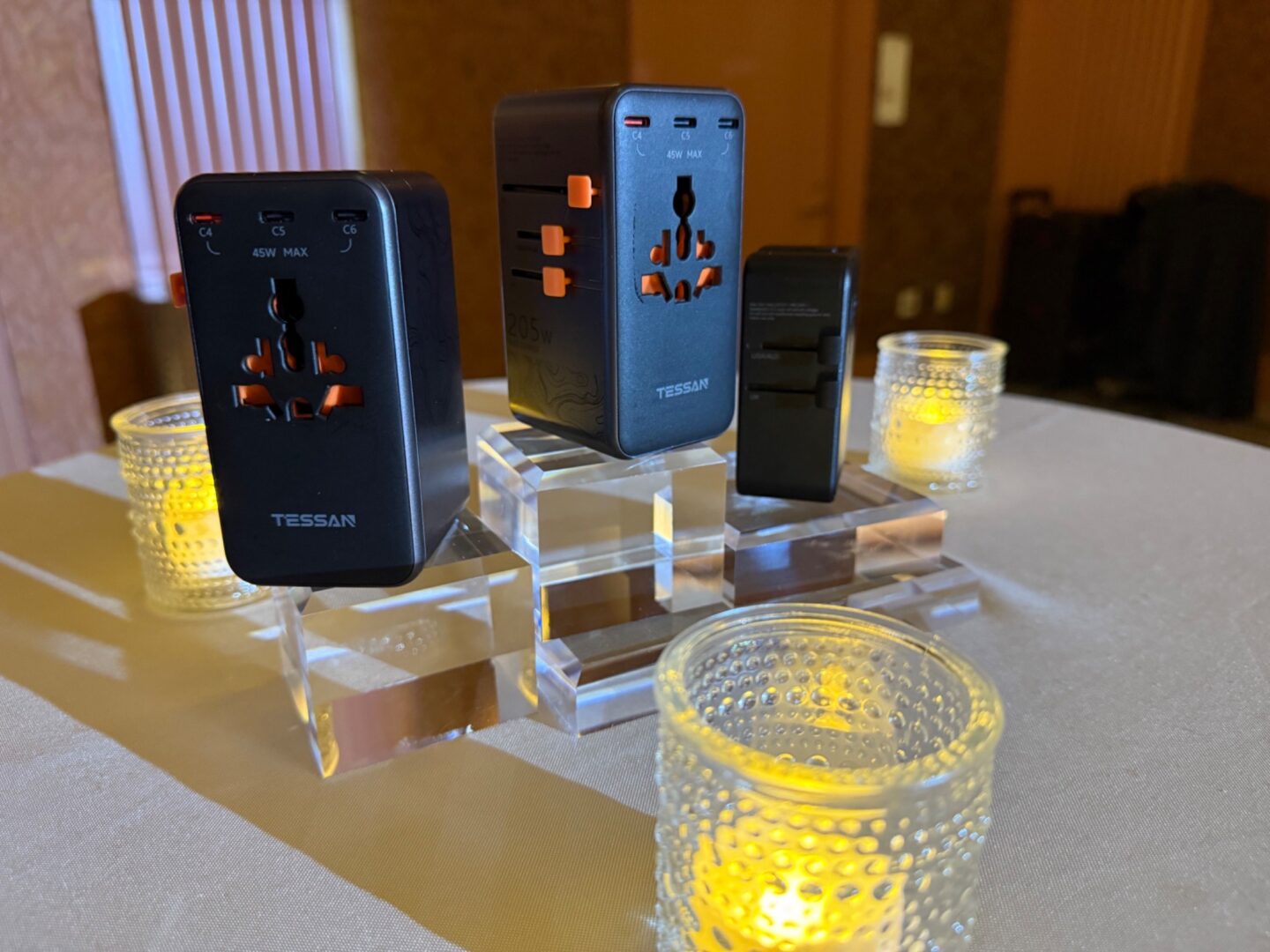 Tessan products on display in table centerpiece