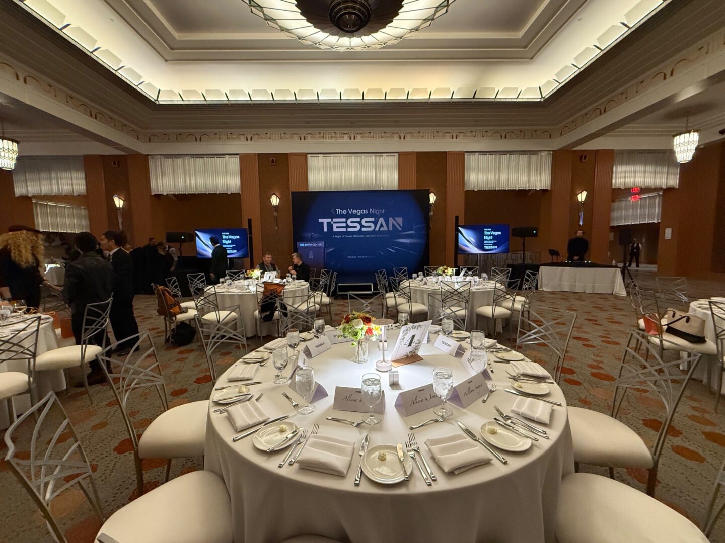 Dining room setup for Tessan event