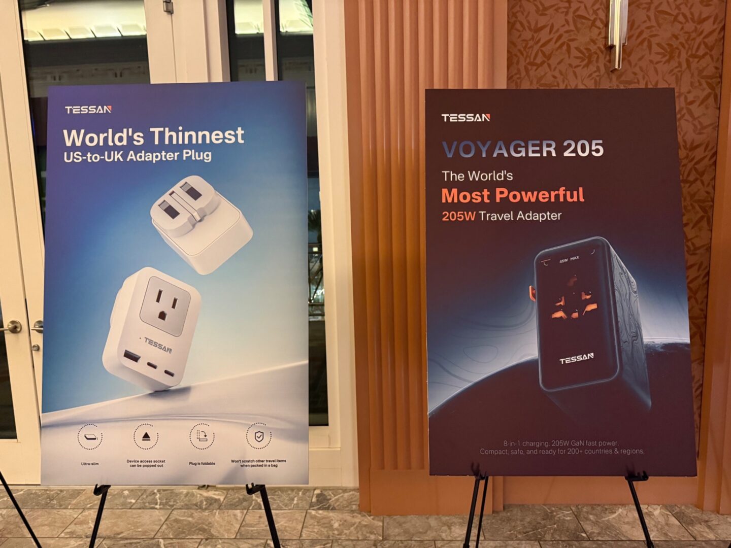 Promotional posters of Tessan products on display