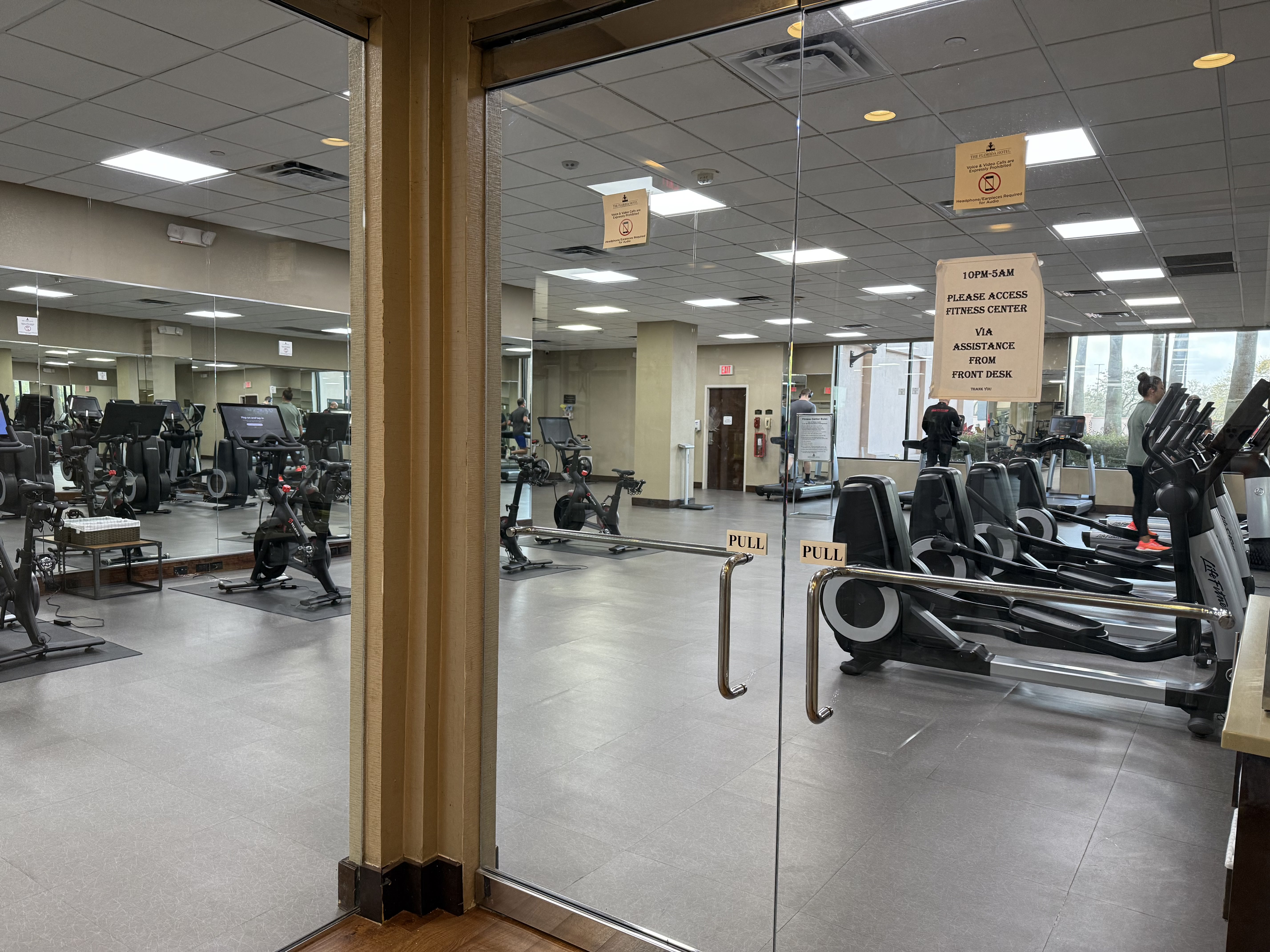 Gym with workout machines