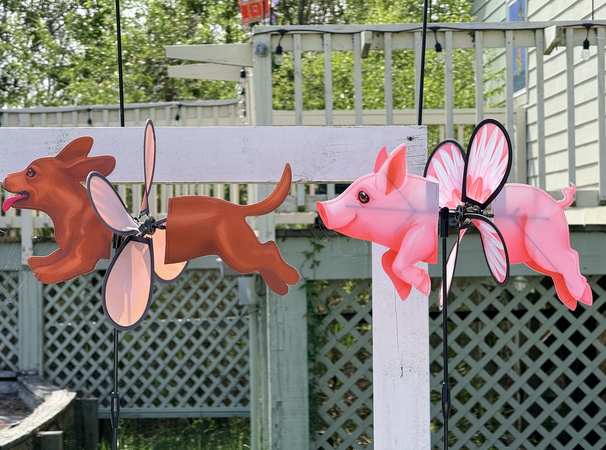 Flying pig and dog pinwheel 