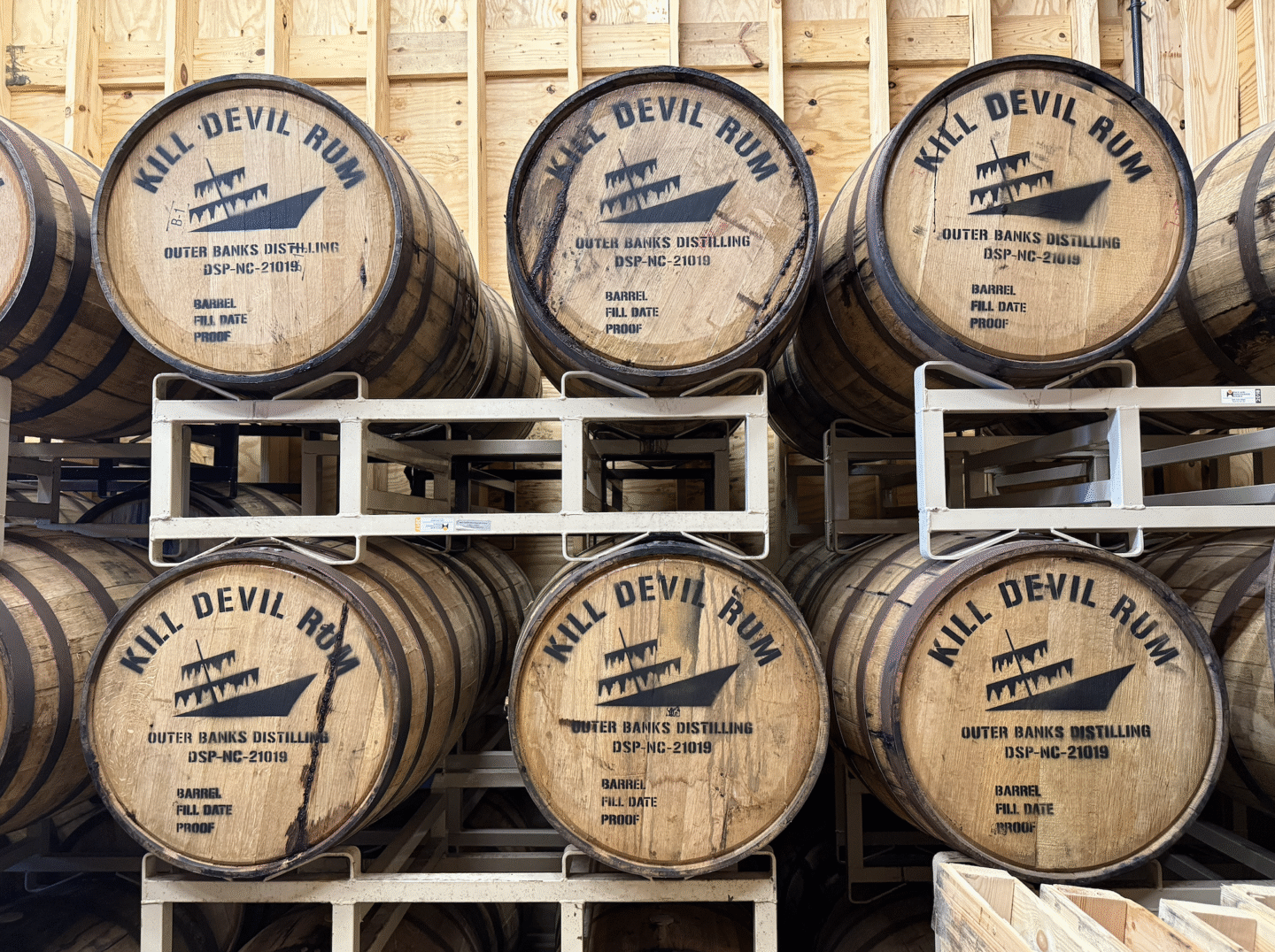 Rum barrels on the wall