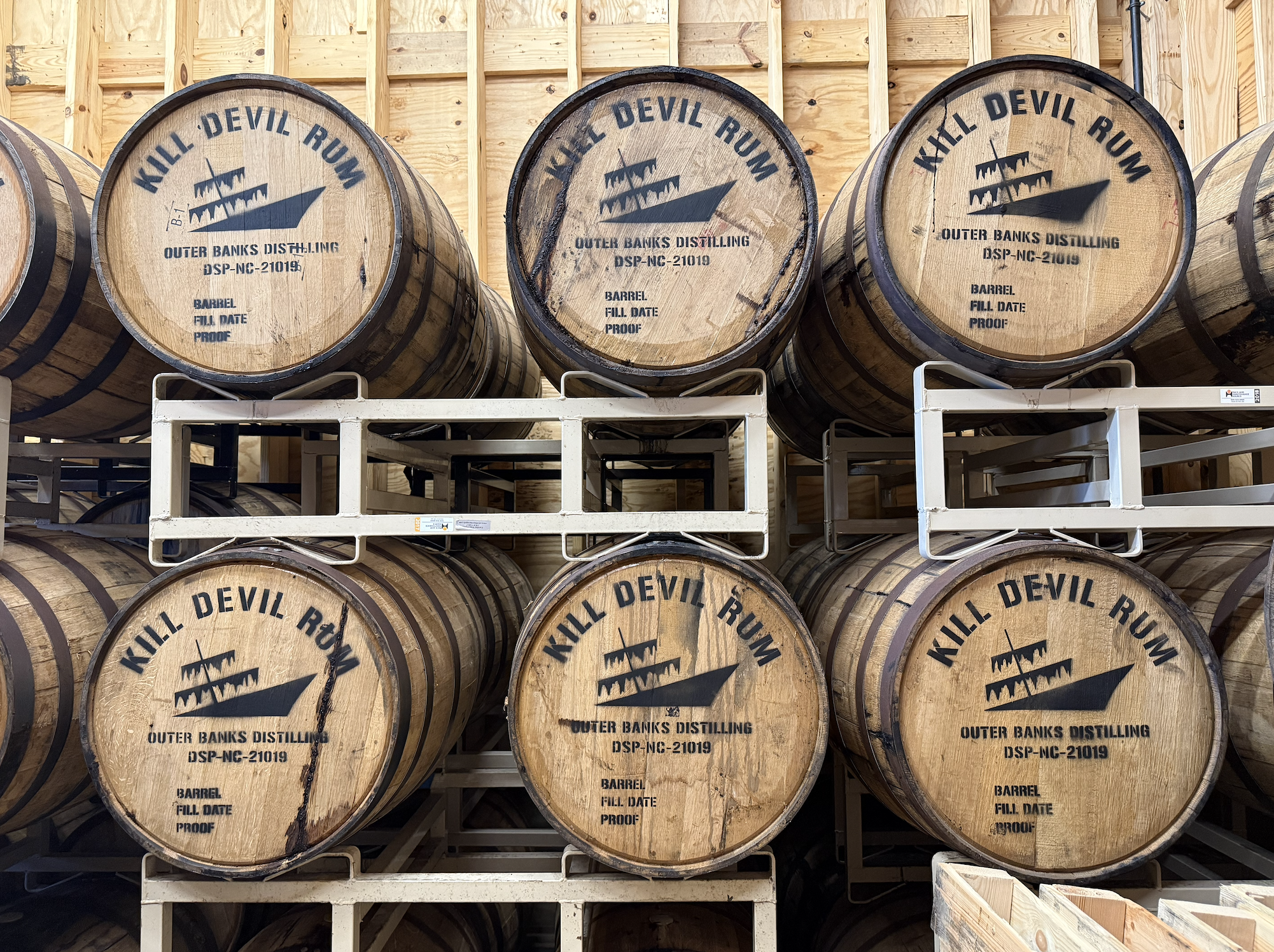 Rum barrels on the wall